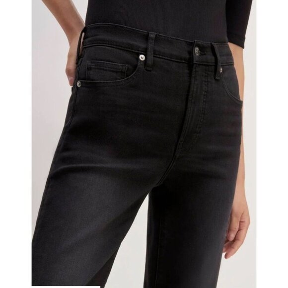 NWT Everlane Women's Black Kick Flare Denim Jeans Pant Organic Cotton MSRP $128 - Picture 3 of 15